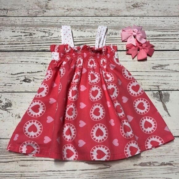 Coral Hearts Baby Dress  - Picture 4 of 4